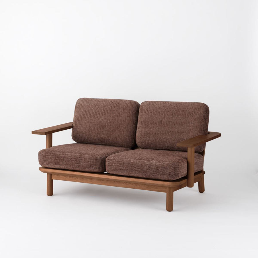 KUUM Sofa 2 seater Double arm Wooden Frame Brown クーム ソファ
