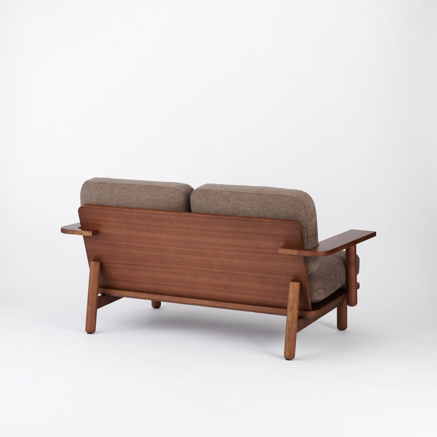 KUUM Sofa 2 seater Double arm Wooden Frame Brown クーム ソファ