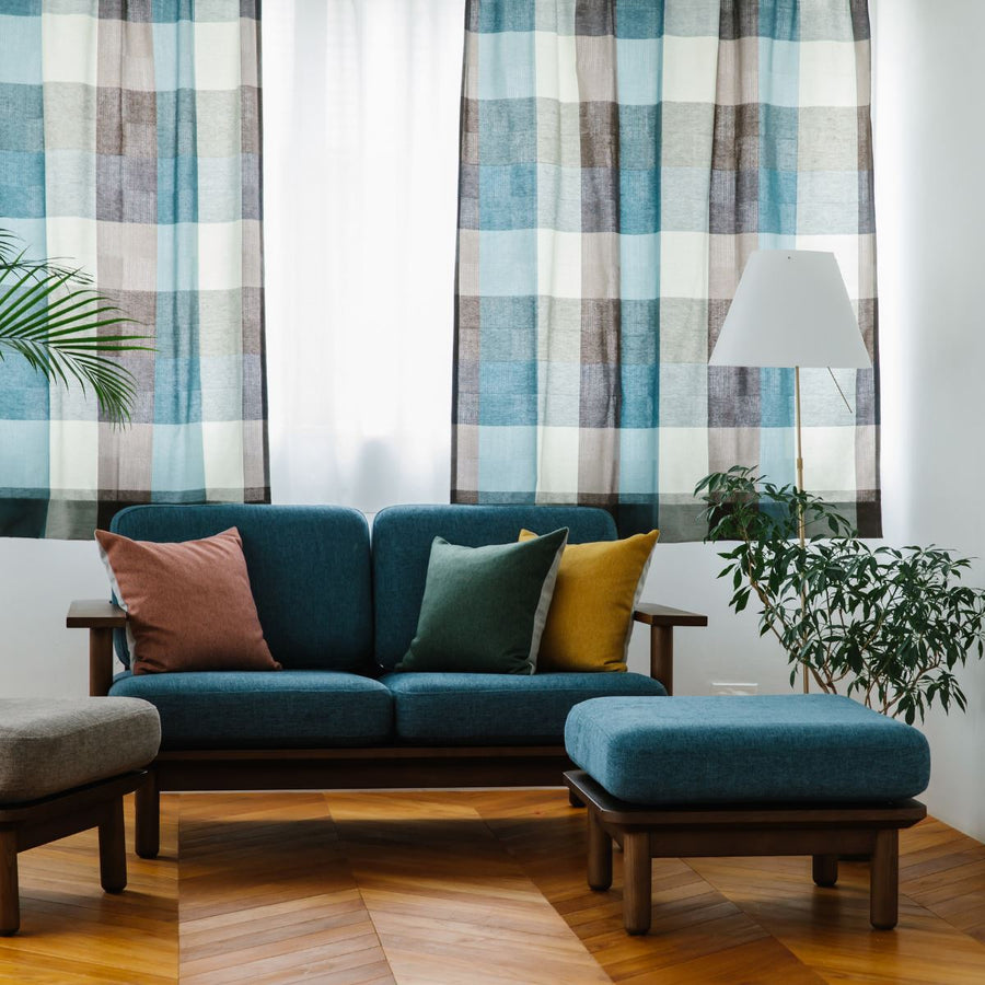KUUM Sofa 2 seater Double arm Wooden Frame Brown クーム ソファ