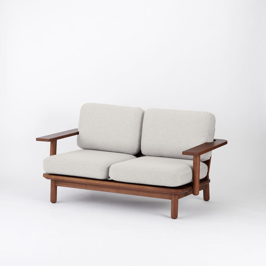 KUUM Sofa 2 seater Double arm Wooden Frame Brown クーム ソファ