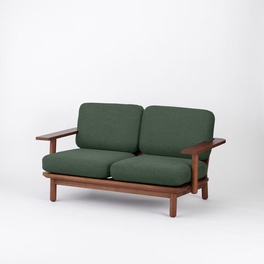 KUUM Sofa 2 seater Double arm Wooden Frame Brown クーム ソファ