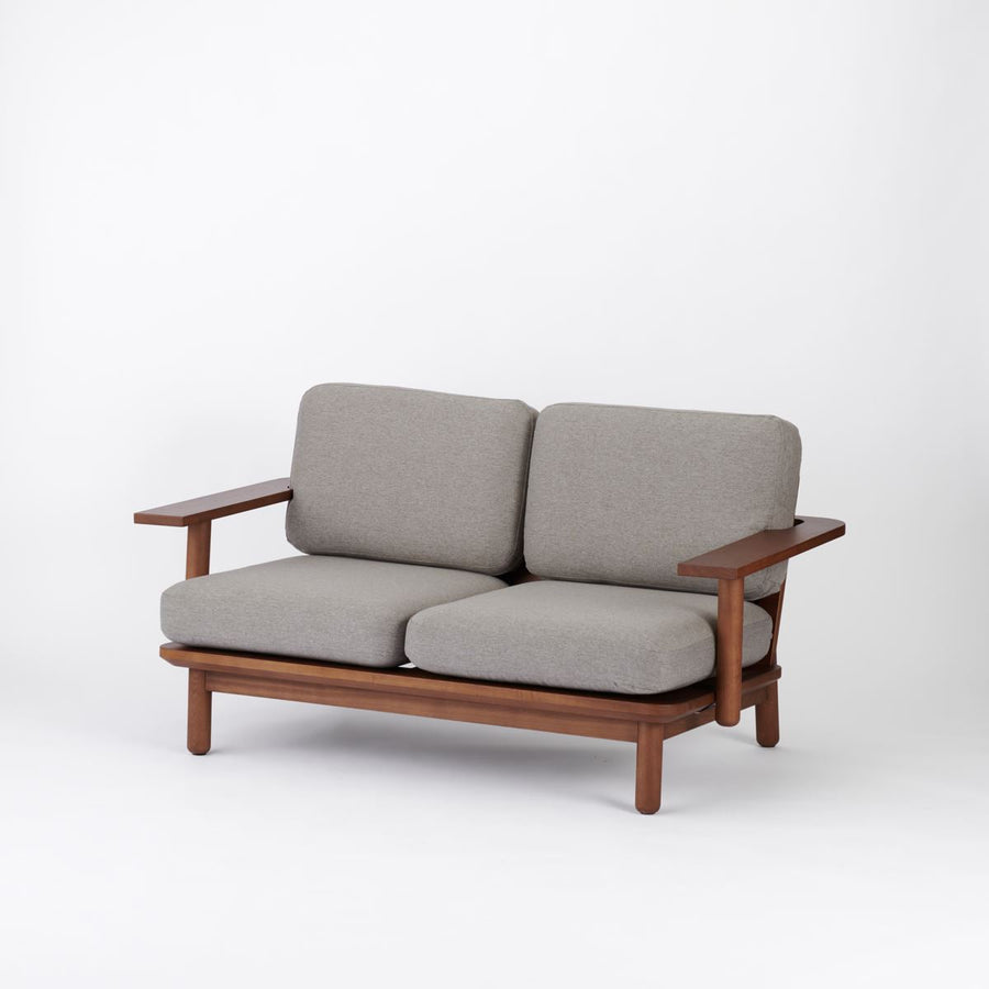 KUUM Sofa 2 seater Double arm Wooden Frame Brown クーム ソファ