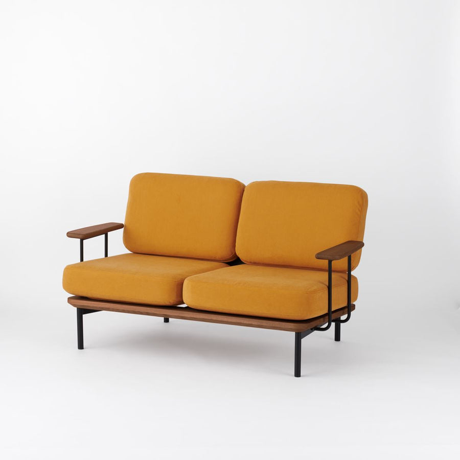 KUUM Sofa 2 seater Double arm Steel Frame Brown クーム ソファ