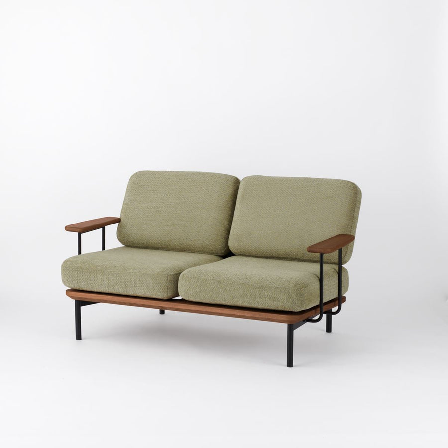 KUUM Sofa 2 seater Double arm Steel Frame Brown クーム ソファ