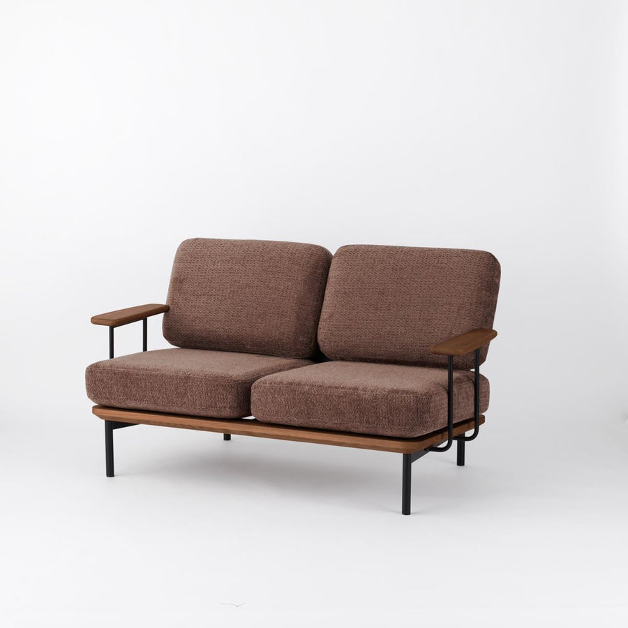 KUUM Sofa 2 seater Double arm Steel Frame Brown クーム ソファ