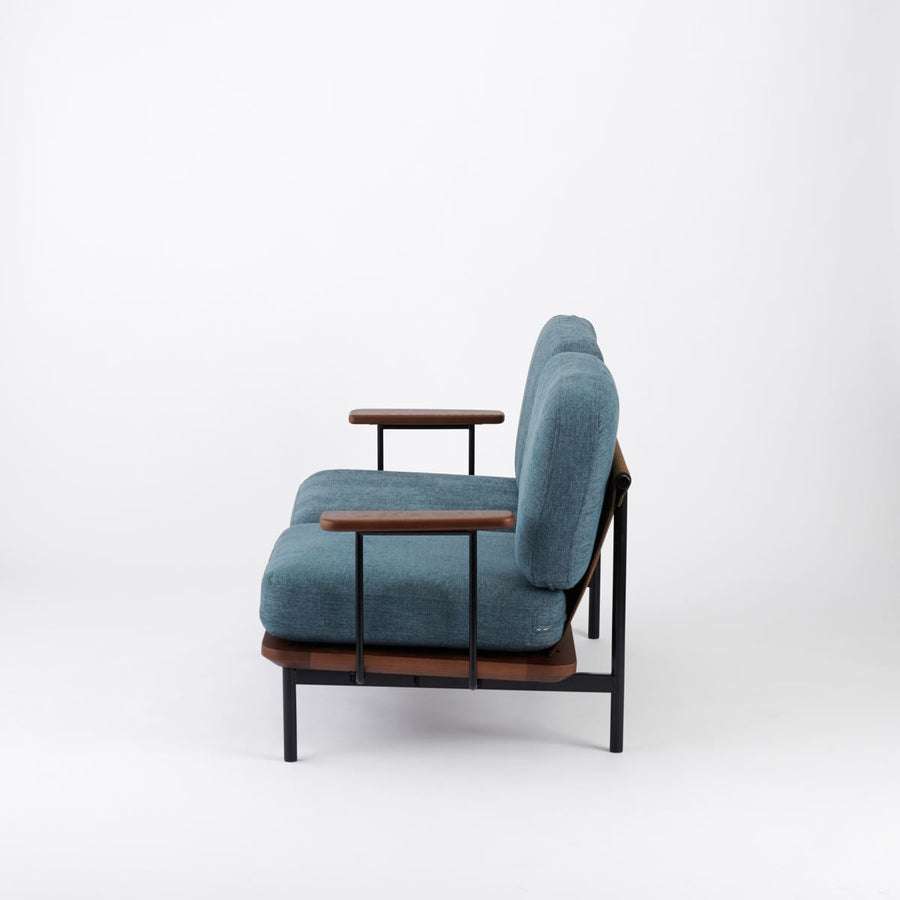 KUUM Sofa 2 seater Double arm Steel Frame Brown クーム ソファ