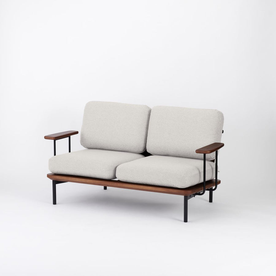 KUUM Sofa 2 seater Double arm Steel Frame Brown クーム ソファ