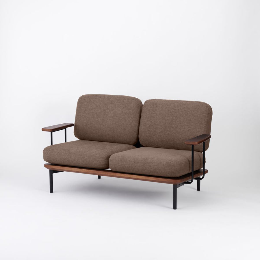 KUUM Sofa 2 seater Double arm Steel Frame Brown クーム ソファ