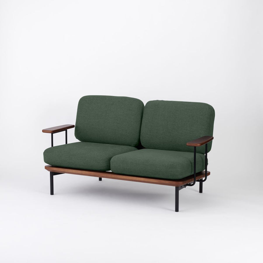 KUUM Sofa 2 seater Double arm Steel Frame Brown クーム ソファ