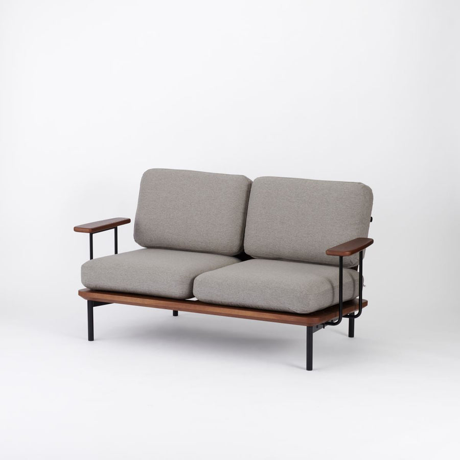 KUUM Sofa 2 seater Double arm Steel Frame Brown クーム ソファ