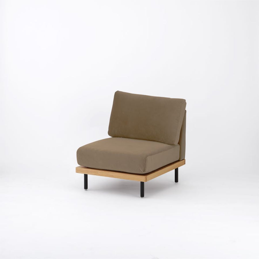 KUUM FlexCrio Sofa 1seater Natural 鉄脚ブラック
