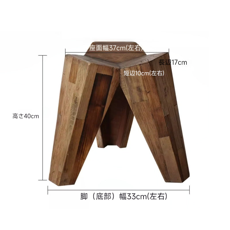 天然木デザイン三脚スツール