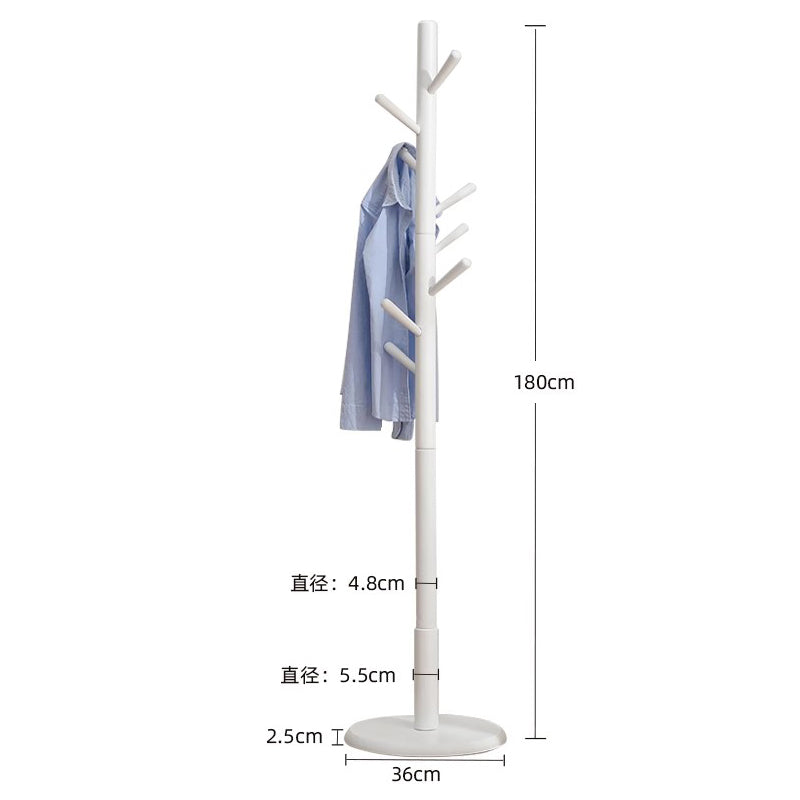 Height-adjustable wooden pole hanger