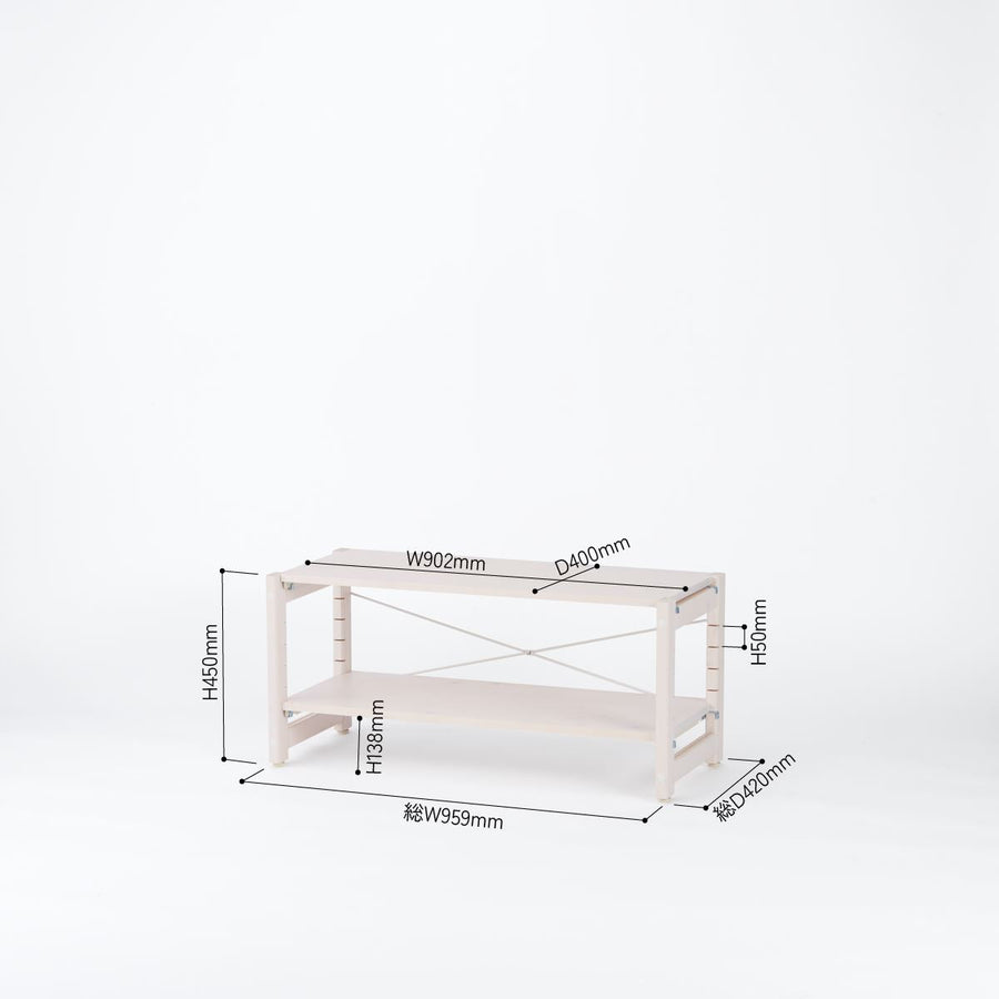 Wooden Shelf Arten W900×H450 2段 ウッデン シェルフ アルテン