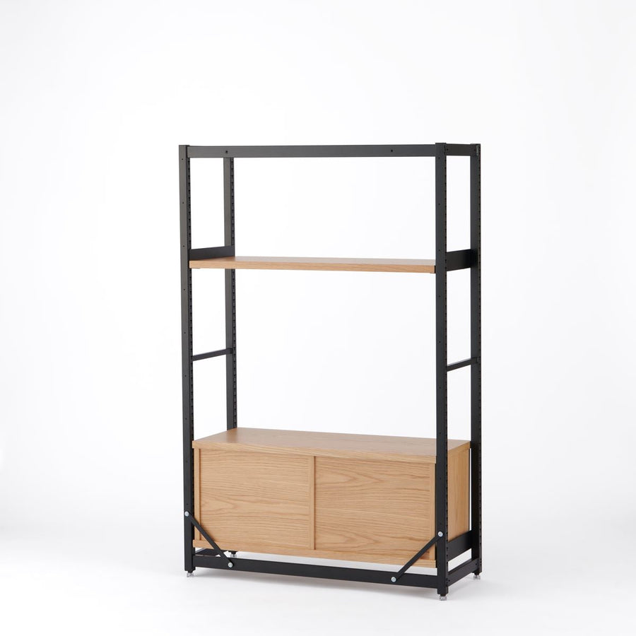KUUM Shelf Black H1500 棚板 収納BOX set クーム シェルフ