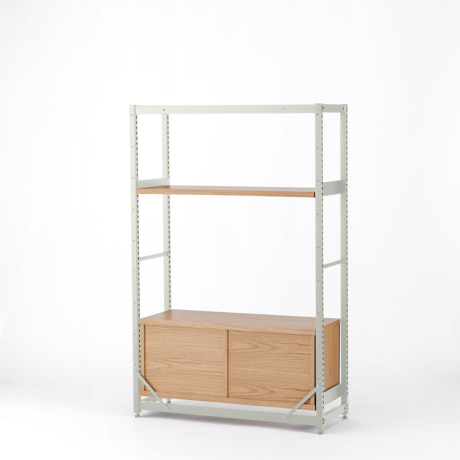KUUM Shelf Gray White H1500 棚板 収納BOX set クーム シェルフ