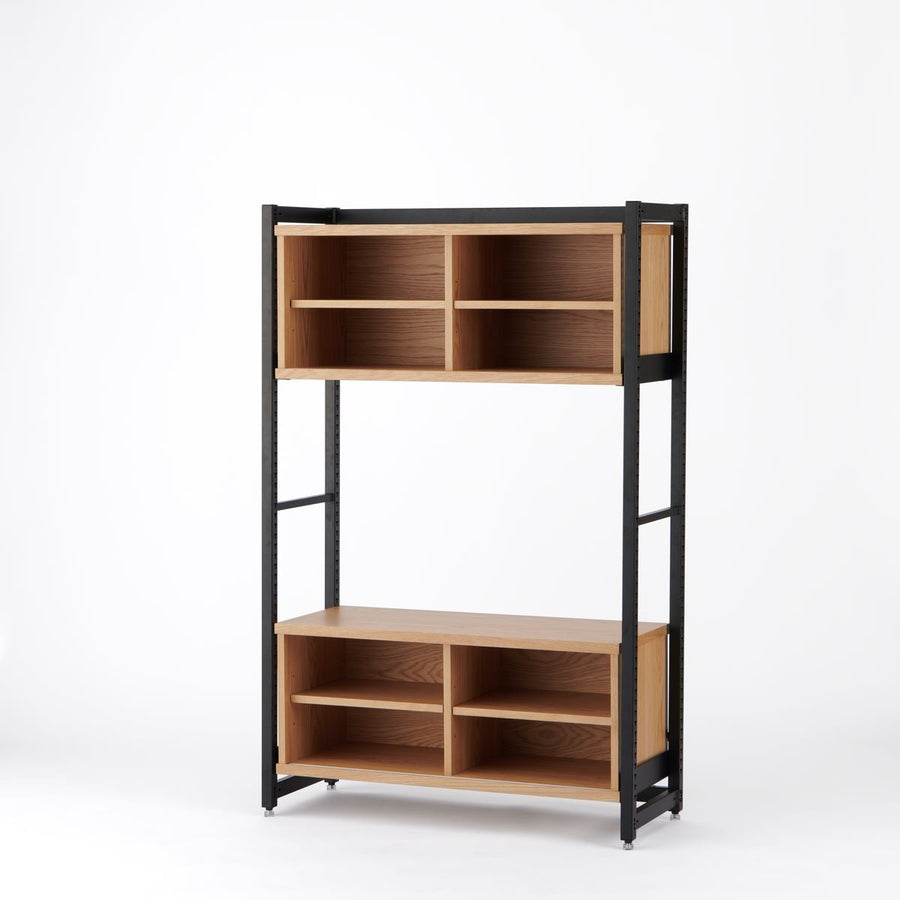 KUUM Shelf Black H1500 収納BOX2段 set クーム シェルフ