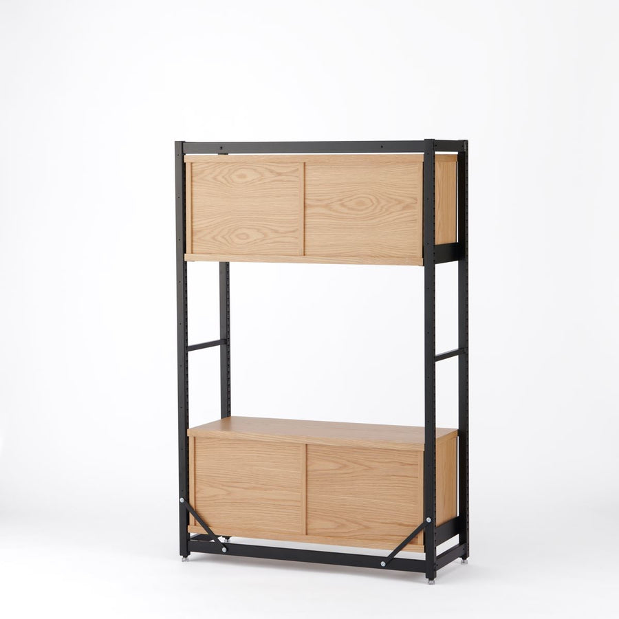 KUUM Shelf Black H1500 収納BOX2段 set クーム シェルフ