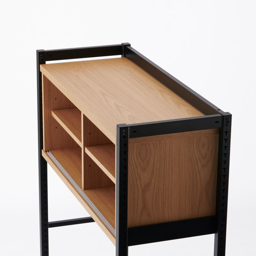 KUUM Shelf Black H1500 収納BOX2段 set クーム シェルフ