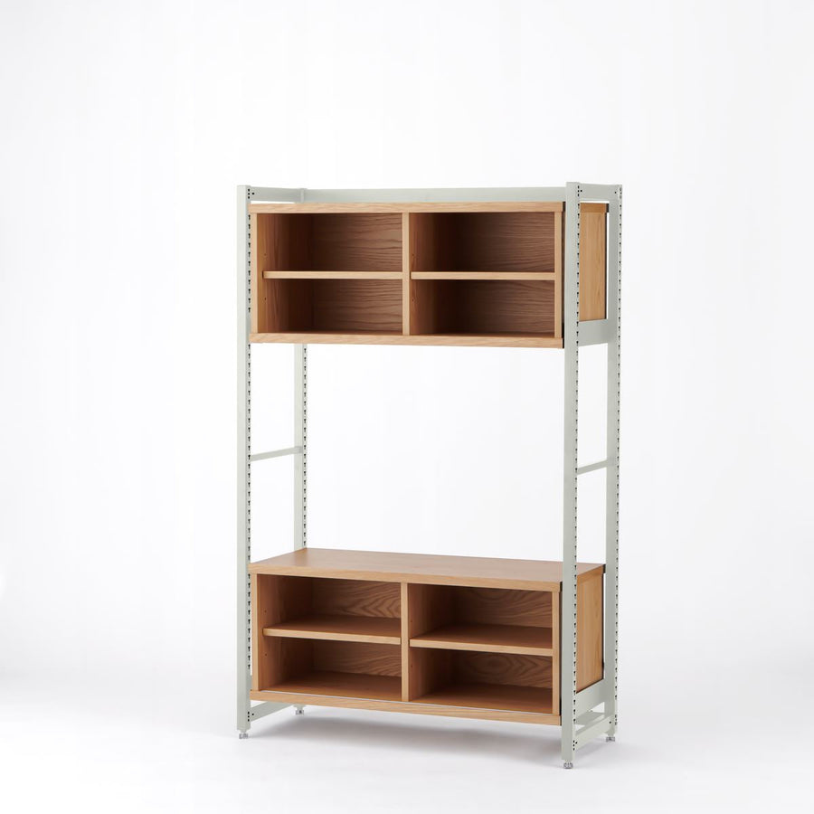 KUUM Shelf Gray White H1500 収納BOX2段 set クーム シェルフ