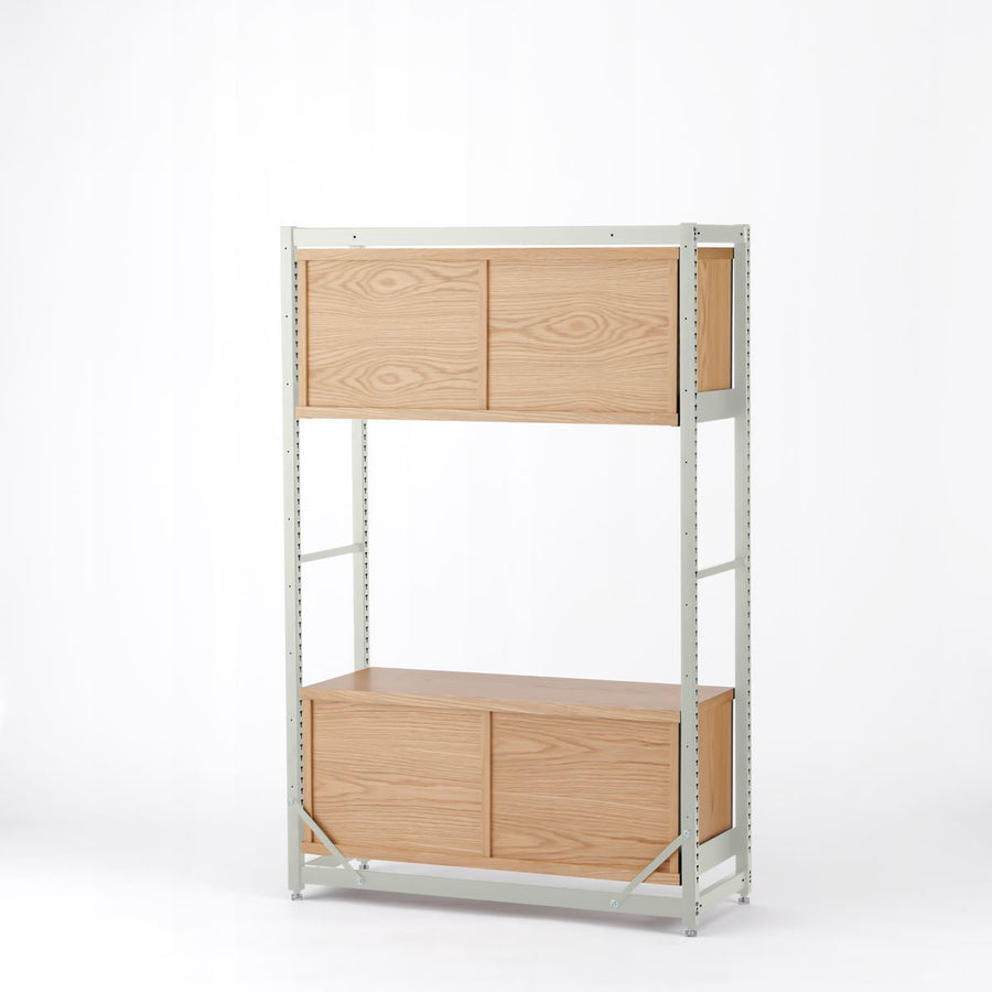 KUUM Shelf Gray White H1500 収納BOX2段 set クーム シェルフ