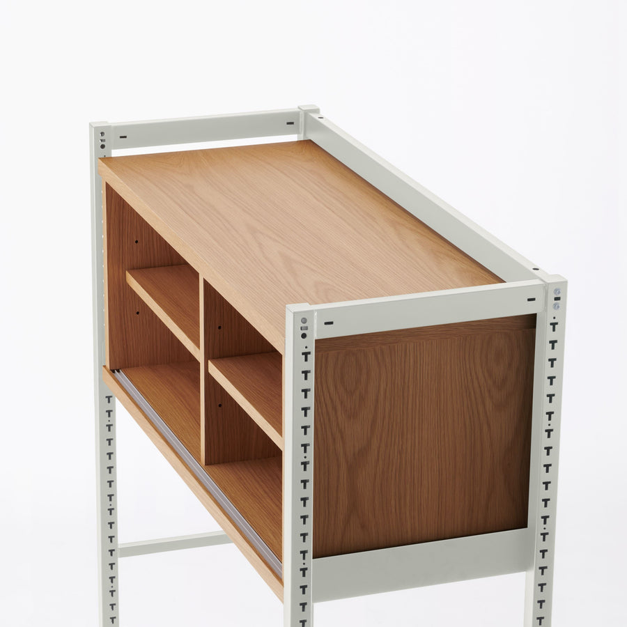 KUUM Shelf Gray White H1500 収納BOX2段 set クーム シェルフ