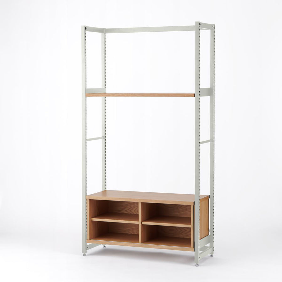KUUM Shelf Gray White H1800 棚板 収納BOX set クーム シェルフ