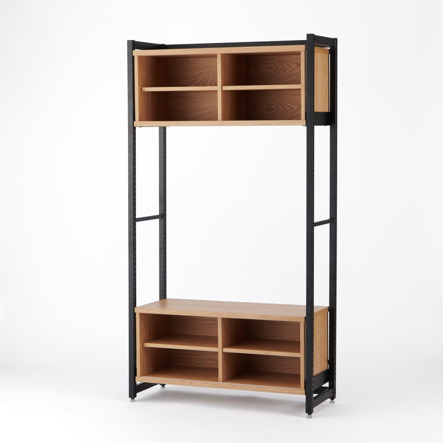 KUUM Shelf Black H1800 収納BOX2段 set クーム シェルフ