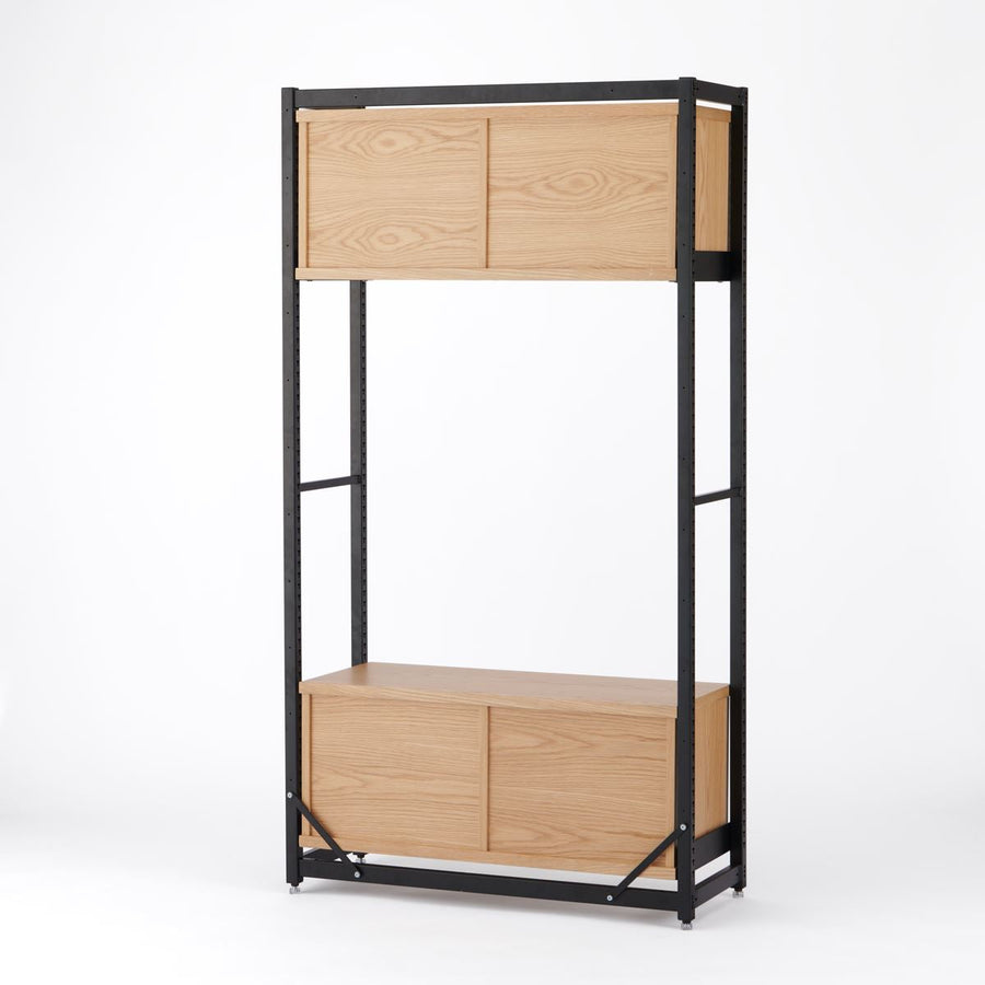 KUUM Shelf Black H1800 収納BOX2段 set クーム シェルフ