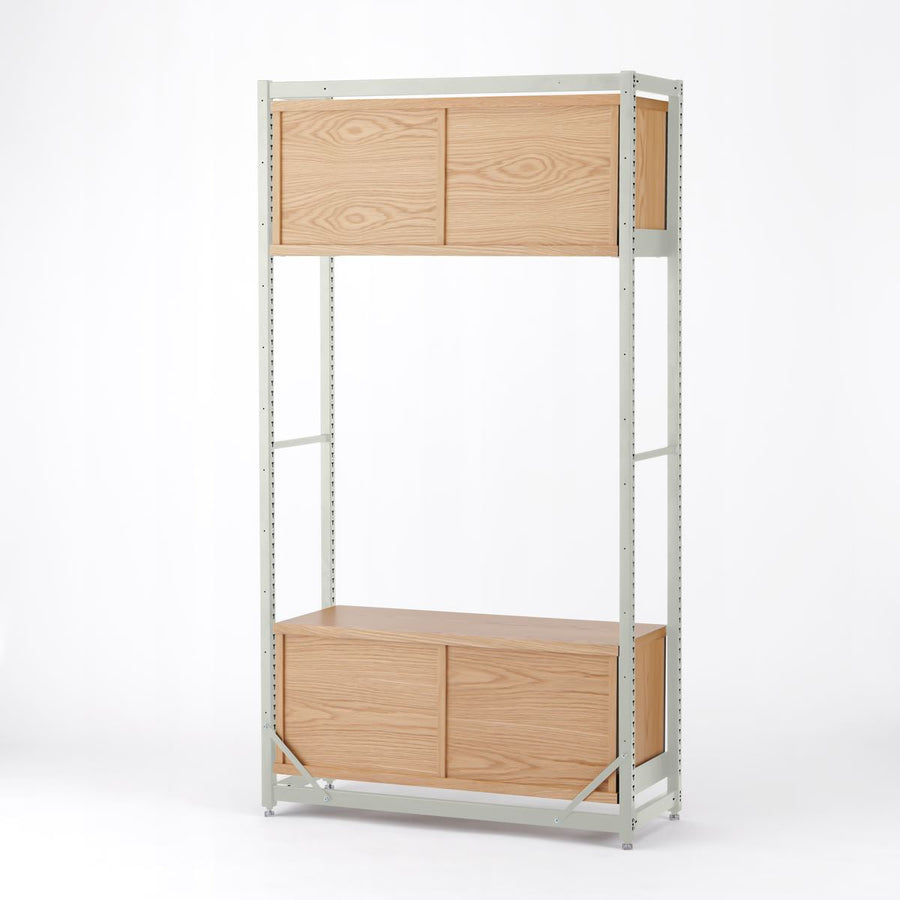 KUUM Shelf Gray White H1800 収納BOX2段 set クーム シェルフ