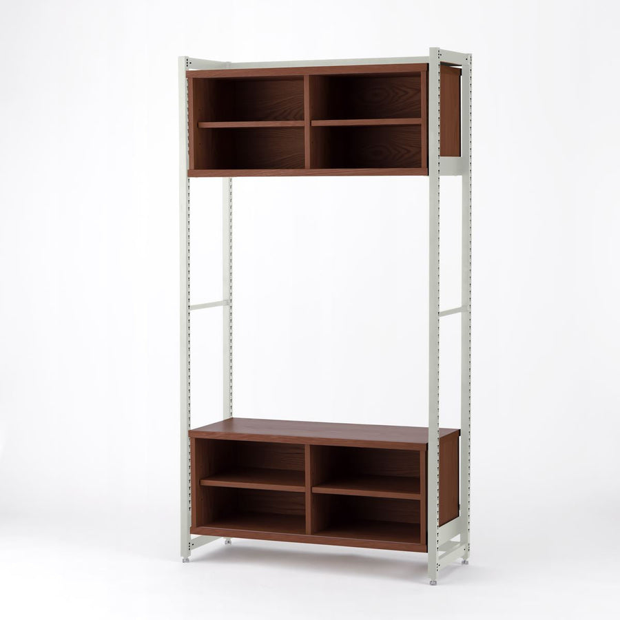 KUUM Shelf Gray White H1800 収納BOX2段 set クーム シェルフ