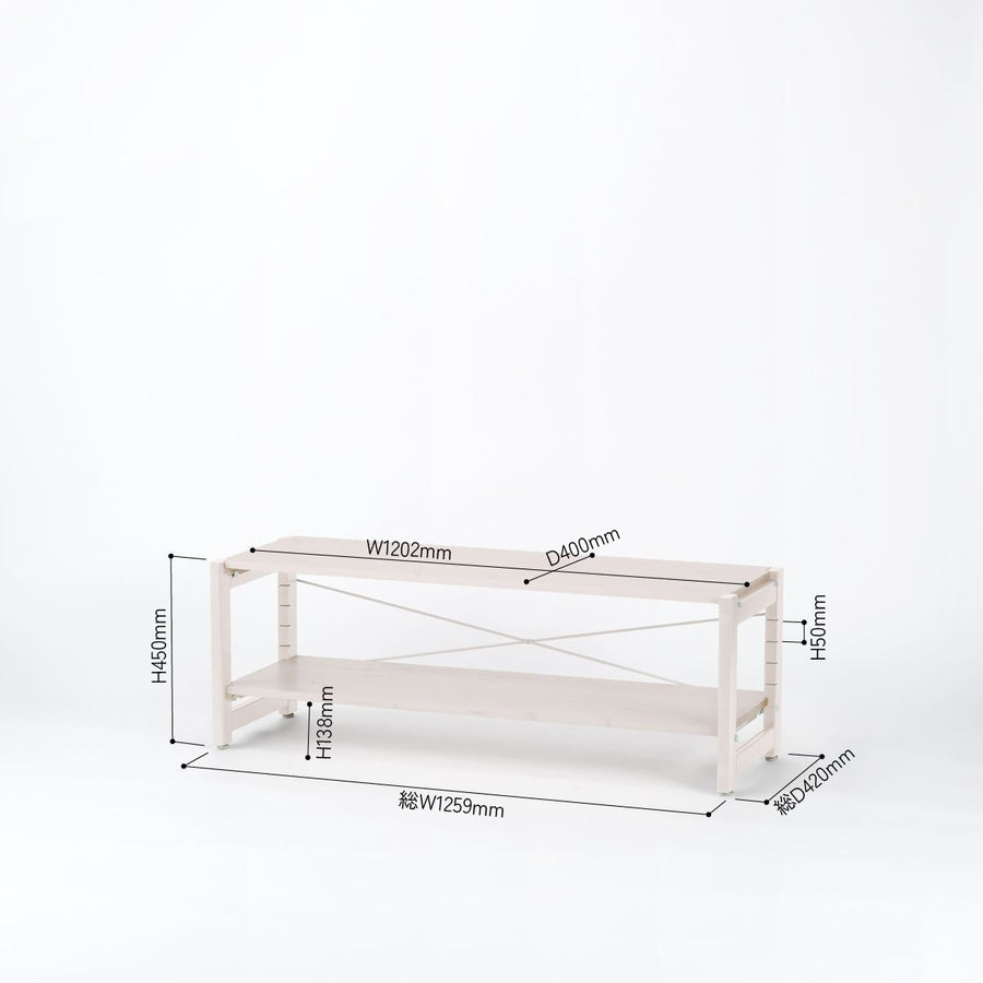 Wooden Shelf Arten W1200×H450 2段 ウッデン シェルフ アルテン