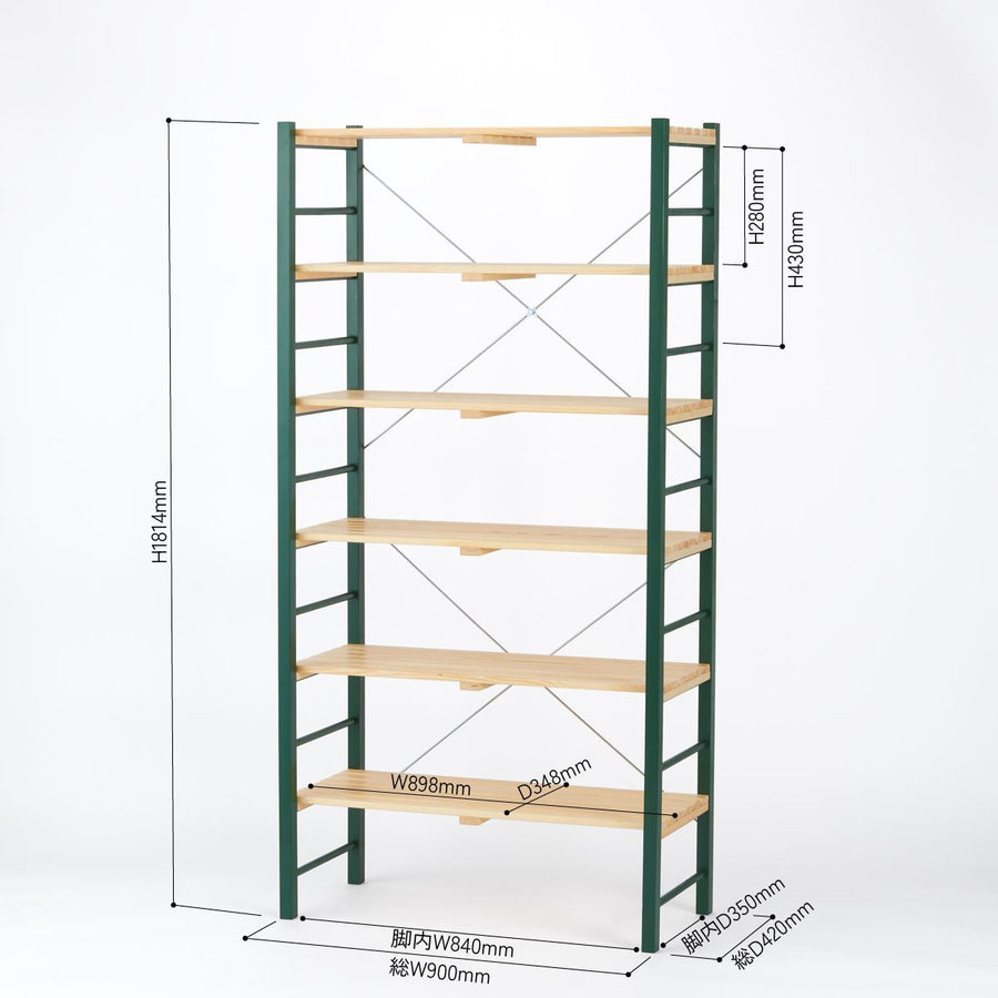 Wood Rack W900×H1800 Type 6段 ウッドラック