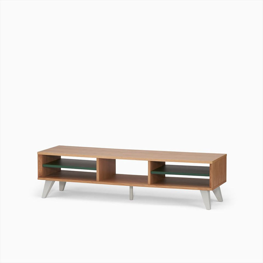 KUUM Linear Wood Low Board W1600 Natural_Wooden legs クーム リニアウッド ローボード