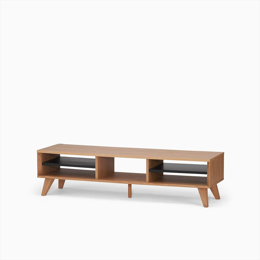 KUUM Linear Wood Low Board W1600 Natural_Wooden legs クーム リニアウッド ローボード