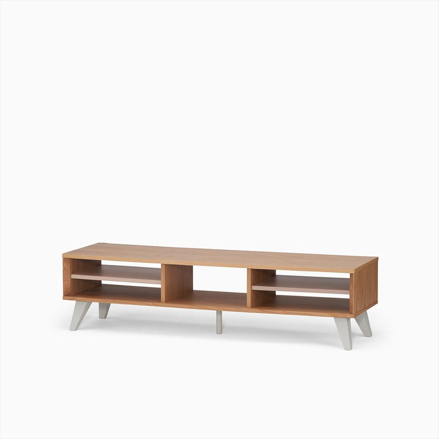 KUUM Linear Wood Low Board W1600 Natural_Wooden legs クーム リニアウッド ローボード