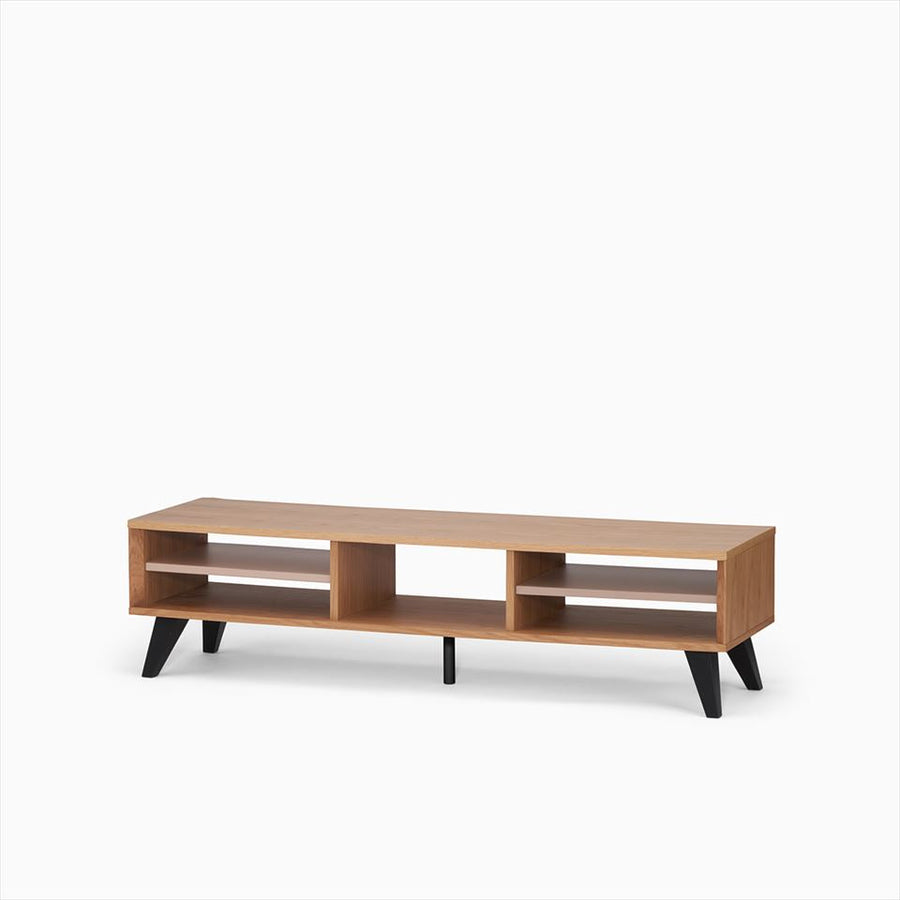 KUUM Linear Wood Low Board W1600 Natural_Wooden legs クーム リニアウッド ローボード
