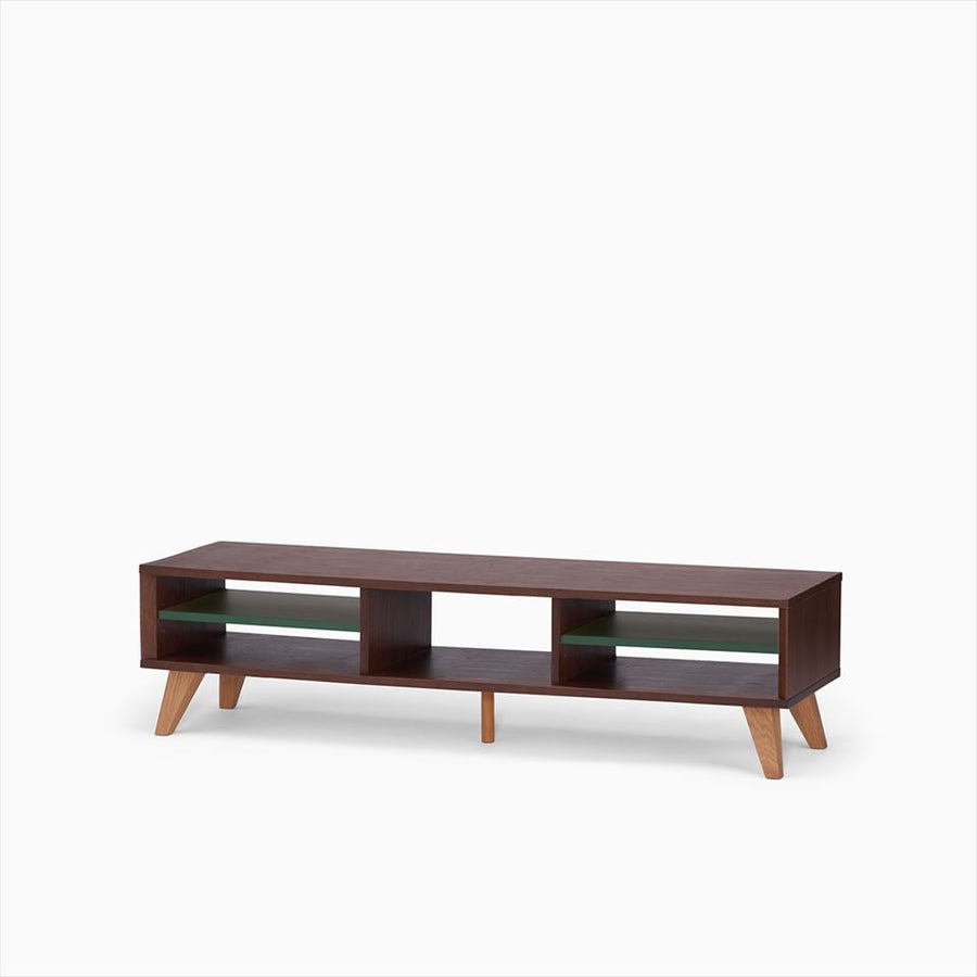 KUUM Linear Wood Low Board W1600 Brown_Wooden legs クーム リニアウッド ローボード