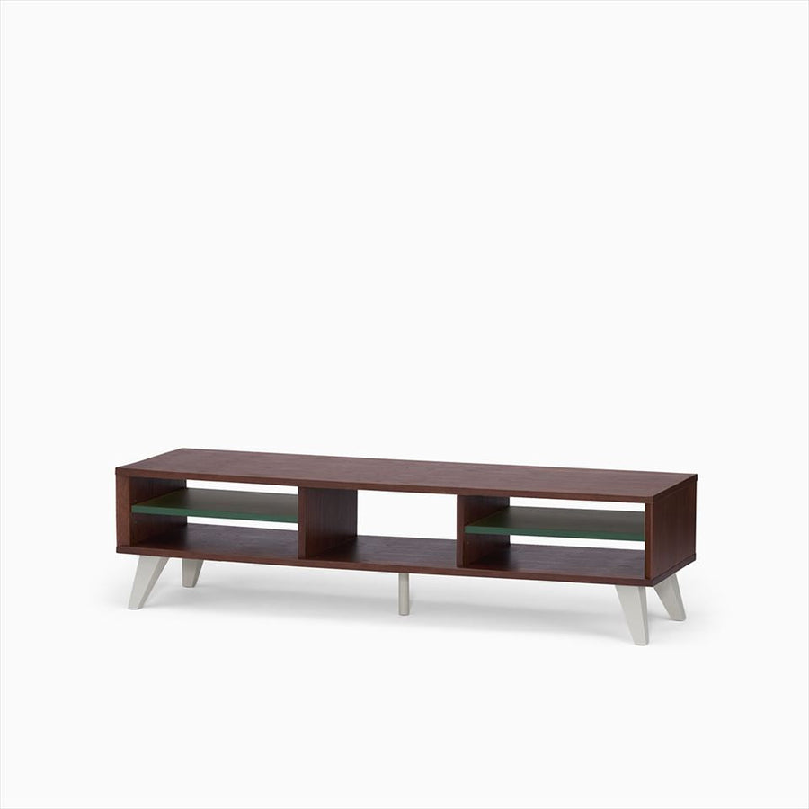 KUUM Linear Wood Low Board W1600 Brown_Wooden legs クーム リニアウッド ローボード