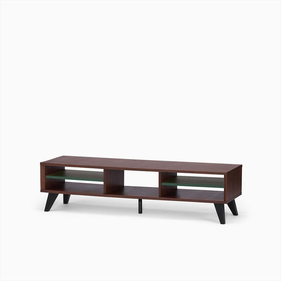 KUUM Linear Wood Low Board W1600 Brown_Wooden legs クーム リニアウッド ローボード
