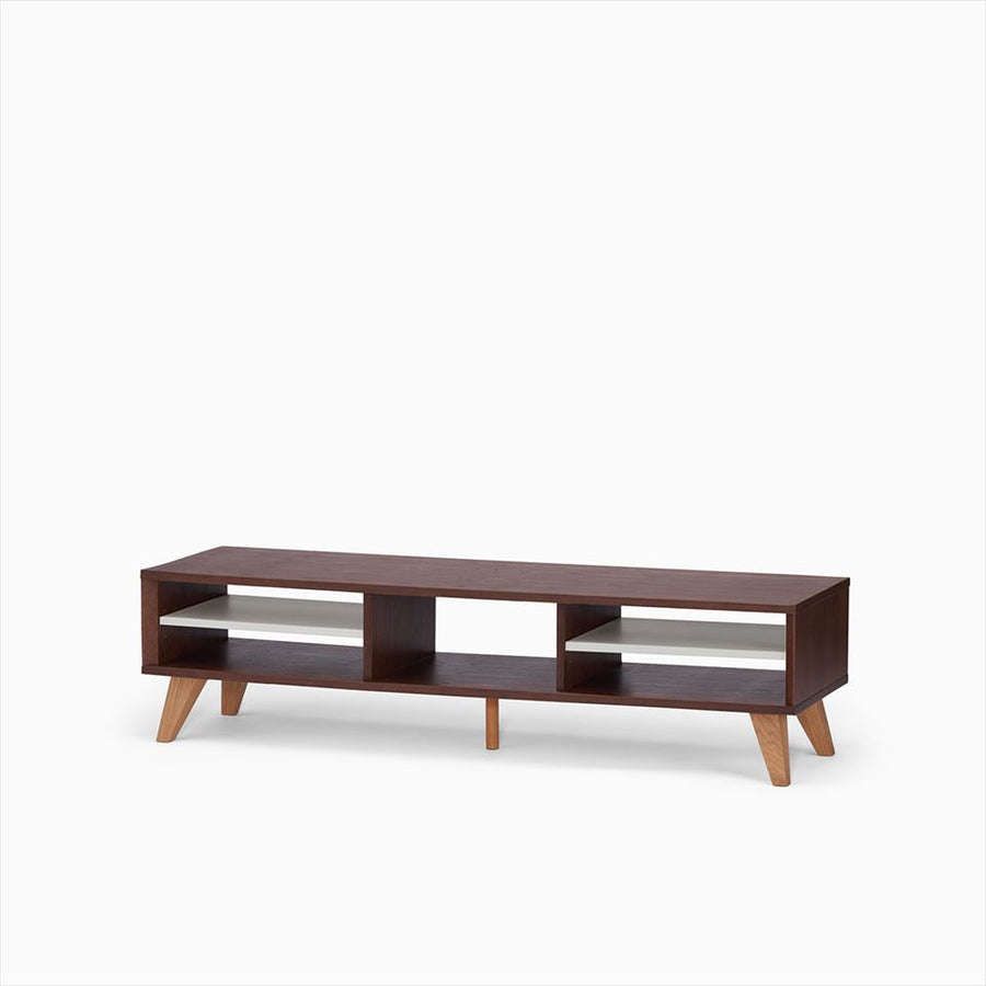 KUUM Linear Wood Low Board W1600 Brown_Wooden legs クーム リニアウッド ローボード