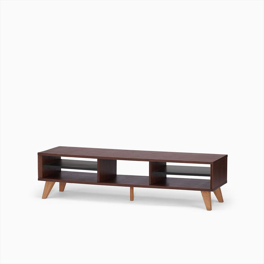 KUUM Linear Wood Low Board W1600 Brown_Wooden legs クーム リニアウッド ローボード