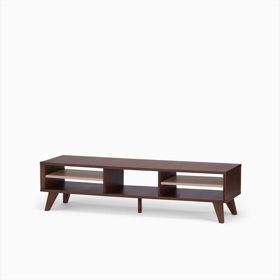 KUUM Linear Wood Low Board W1600 Brown_Wooden legs クーム リニアウッド ローボード