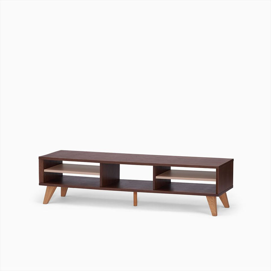 KUUM Linear Wood Low Board W1600 Brown_Wooden legs クーム リニアウッド ローボード