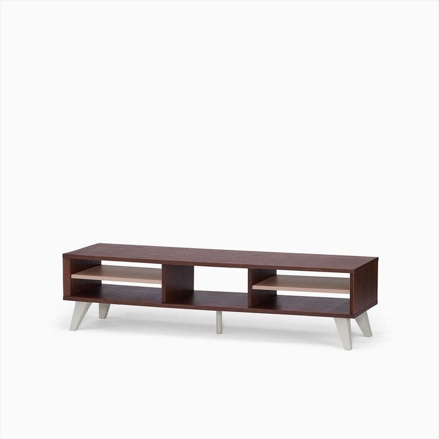 KUUM Linear Wood Low Board W1600 Brown_Wooden legs クーム リニアウッド ローボード