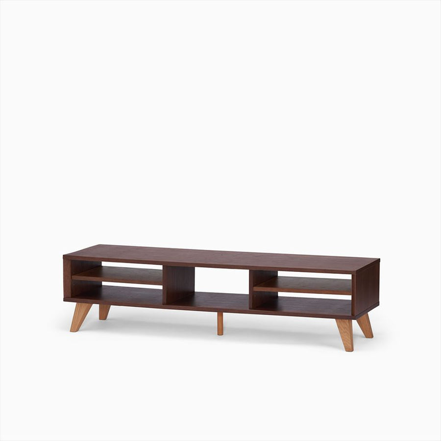 KUUM Linear Wood Low Board W1600 Brown_Wooden legs クーム リニアウッド ローボード