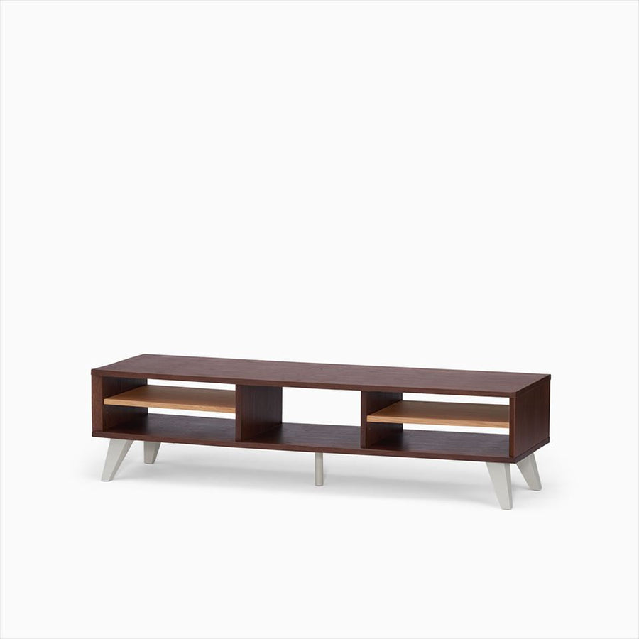 KUUM Linear Wood Low Board W1600 Brown_Wooden legs クーム リニアウッド ローボード