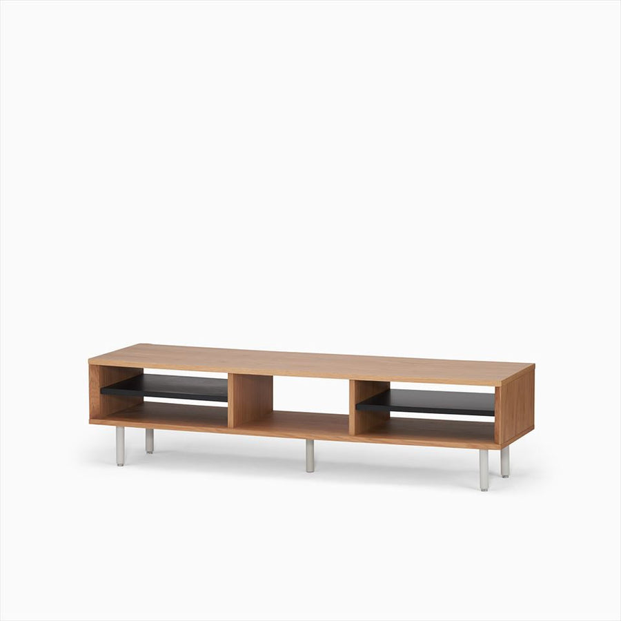 KUUM Linear Wood Low Board W1600 Natural_Steel legs クーム リニアウッド ローボード
