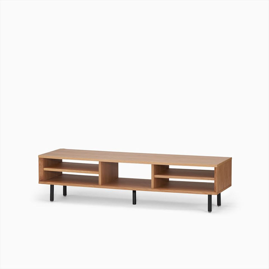 KUUM Linear Wood Low Board W1600 Natural_Steel legs クーム リニアウッド ローボード