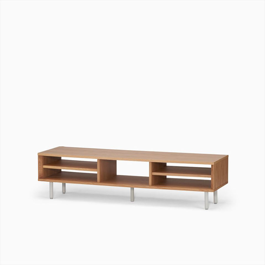 KUUM Linear Wood Low Board W1600 Natural_Steel legs クーム リニアウッド ローボード